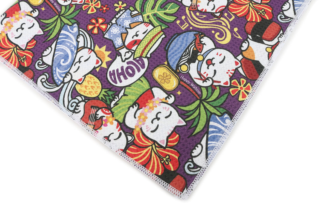 Multi-Purpose Waffle Kitchen Towel Neko Teal