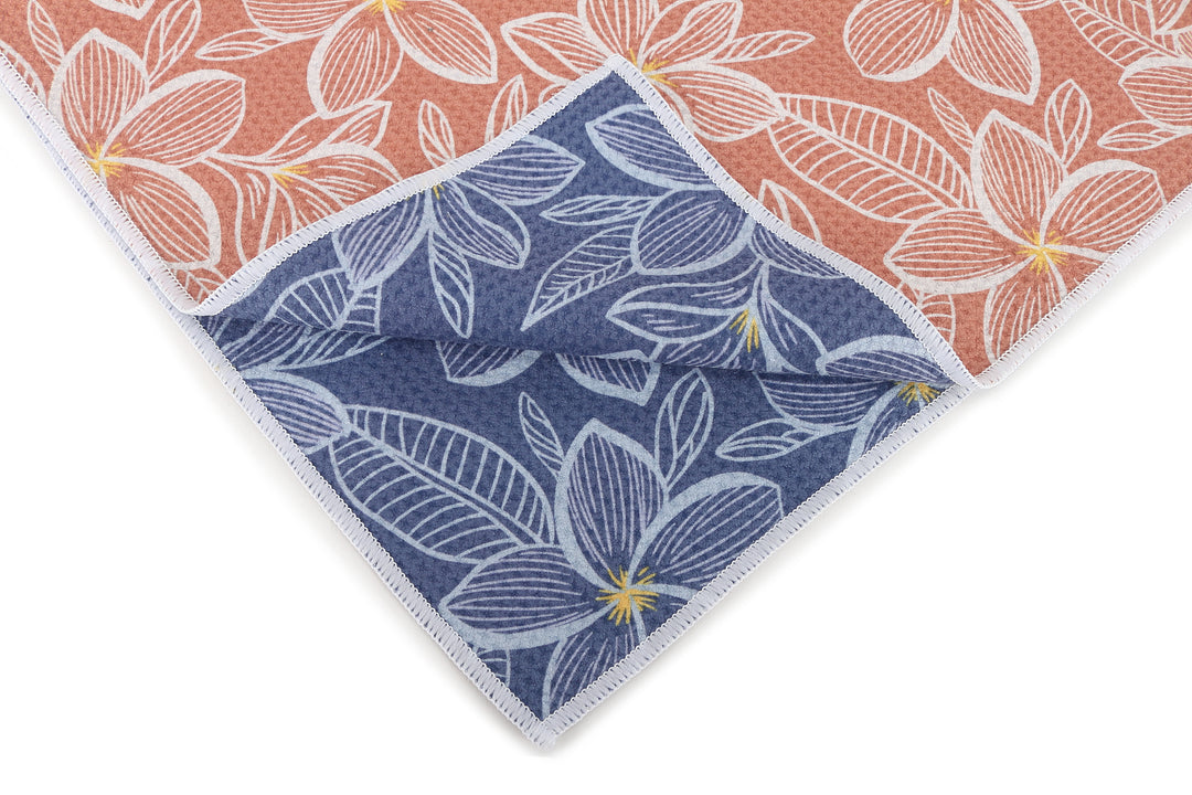 Multi-Purpose Waffle Kitchen Towel Plumeria Blue