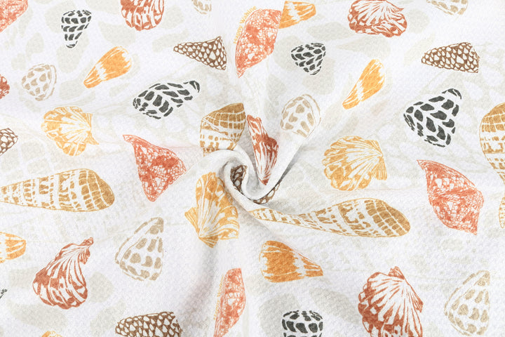 Multi-Purpose Waffle Kitchen Towel Cone Shells White Grey