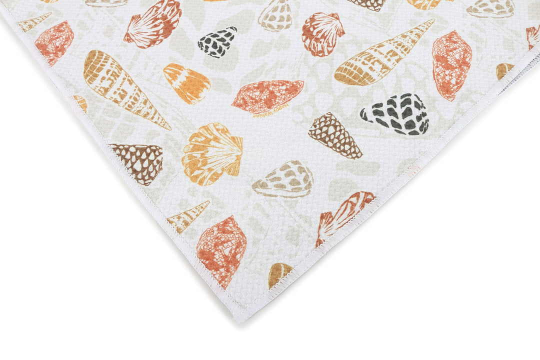 Multi-Purpose Waffle Kitchen Towel Cone Shells White Grey