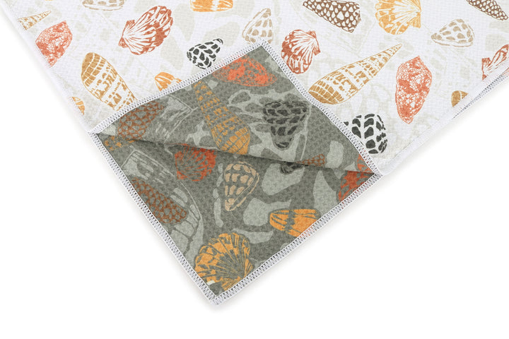 Multi-Purpose Waffle Kitchen Towel Cone Shells White Grey