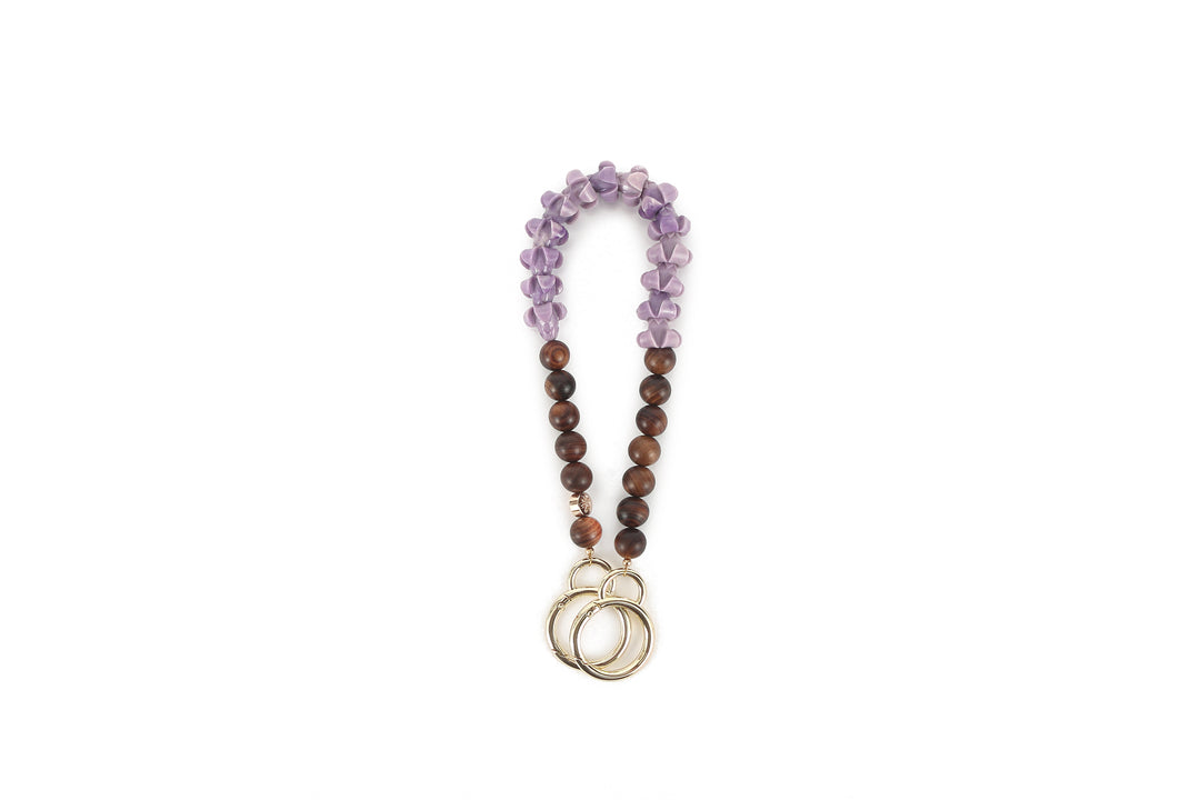 Lei Deco Charm 1-std Purple Puakenikeni Wood Bead