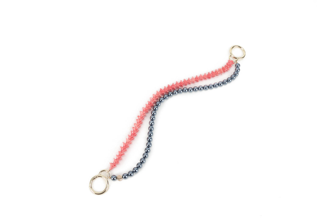 Lei Deco Charm 2-std Pink Pakalana Grey Pearl