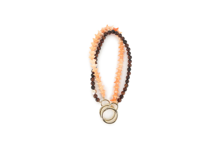 Lei Deco Charm 2-std Orange Pakalana Wood Bead