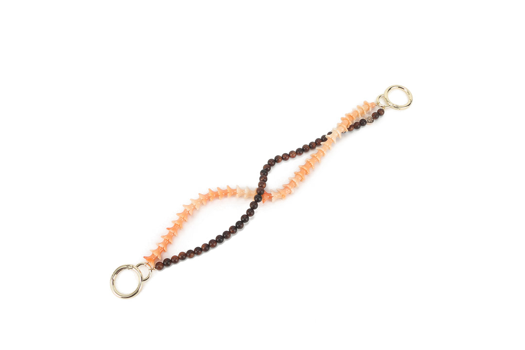 Lei Deco Charm 2-std Orange Pakalana Wood Bead
