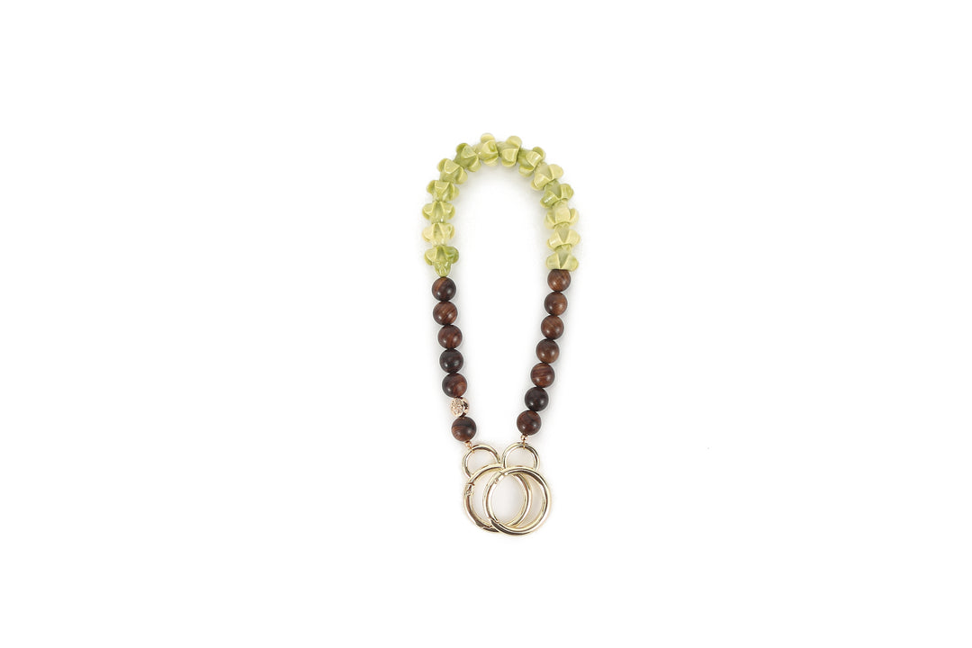 Lei Deco Charm 1-std Green Puakenikeni Wood Bead