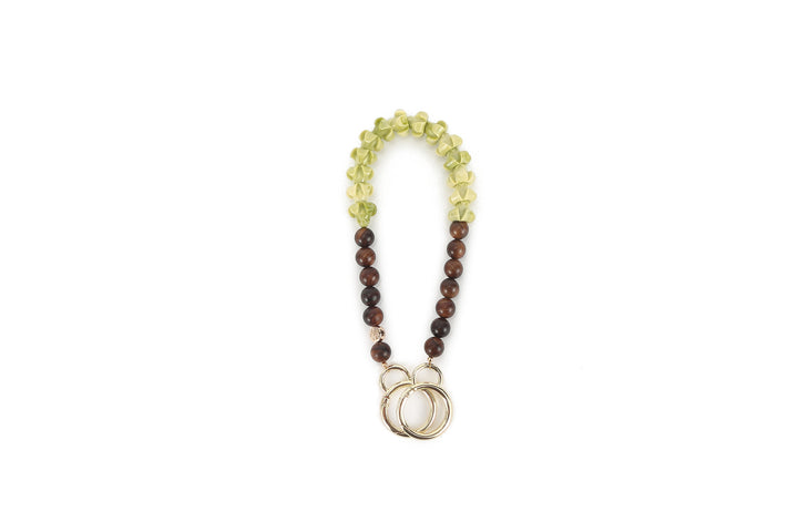Lei Deco Charm 1-std Green Puakenikeni Wood Bead