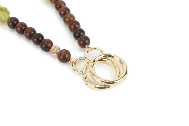 Lei Deco Charm 1-std Green Puakenikeni Wood Bead