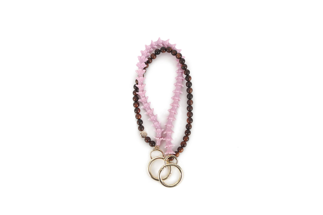 Lei Deco Charm 2-std Pink Pakalana Wood Bead