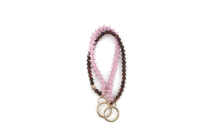 Lei Deco Charm 2-std Pink Pakalana Wood Bead