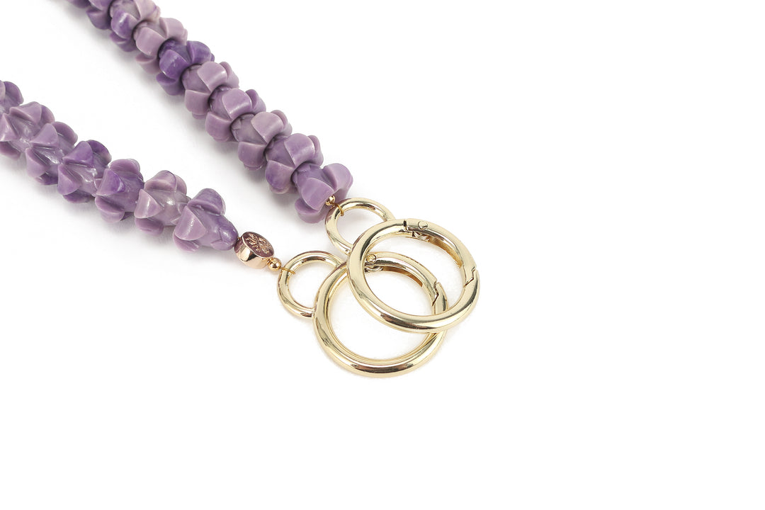 Lei Deco Charm 1-std Purple Puakenikeni