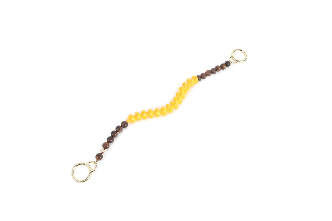 Lei Deco Charm 1-std Yellow Puakenikeni Wood Bead