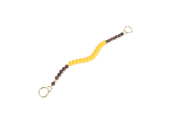 Lei Deco Charm 1-std Yellow Puakenikeni Wood Bead