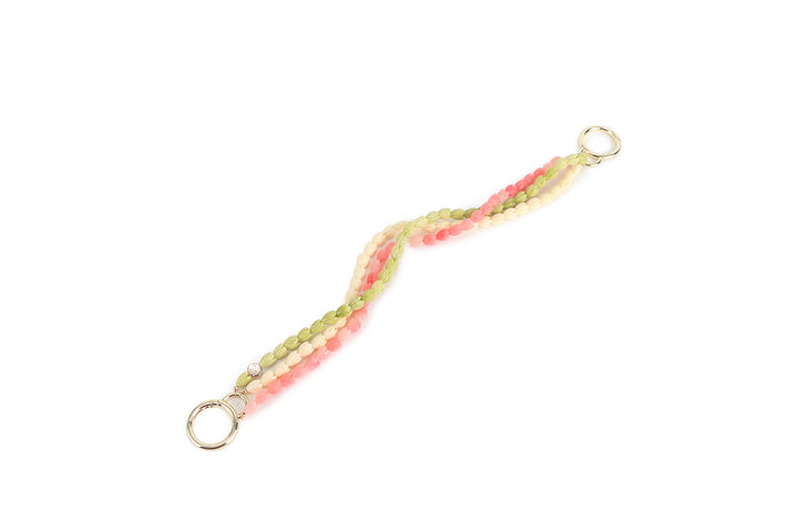 Lei Deco Charm 3-std White Pink Green Pikake