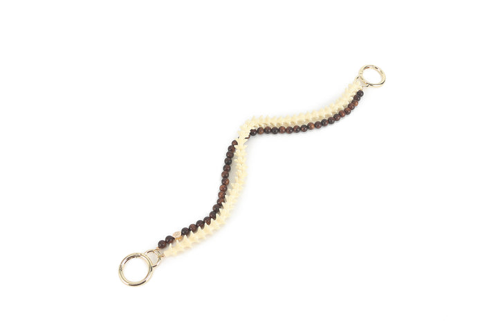 Lei Deco Charm 2-std White Pakalana Wood Bead