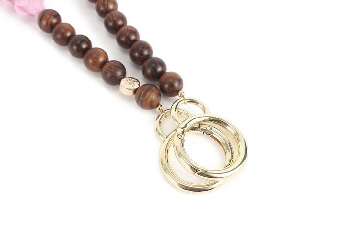 Lei Deco Charm 1-std Lavender Puakenikeni Wood Bead