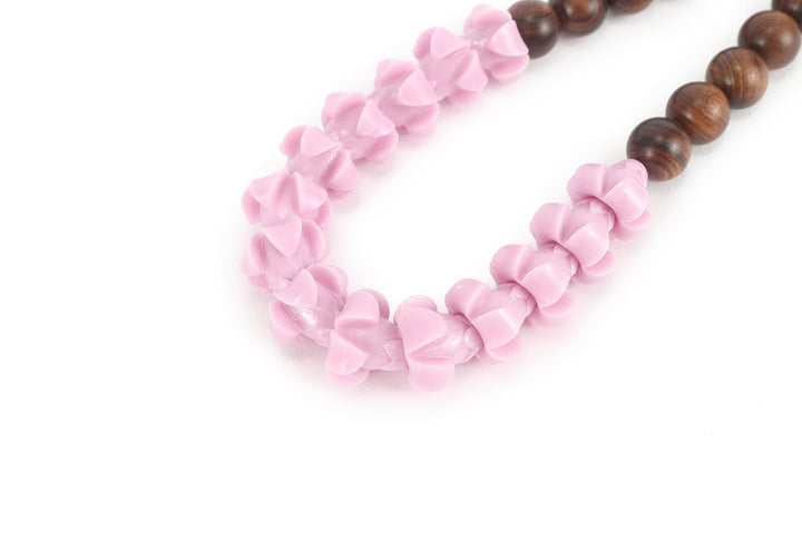 Lei Deco Charm 1-std Lavender Puakenikeni Wood Bead