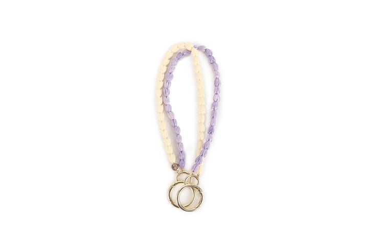 Lei Deco Charm 2-std Purple White Pikake