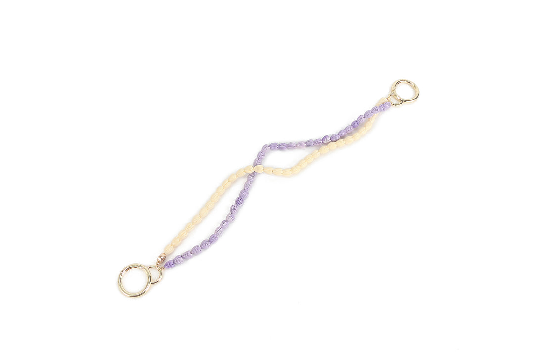 Lei Deco Charm 2-std Purple White Pikake