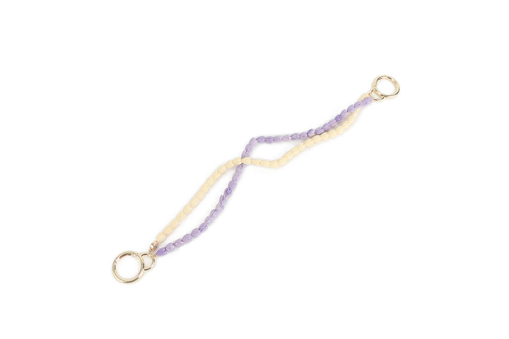 Lei Deco Charm 2-std Purple White Pikake