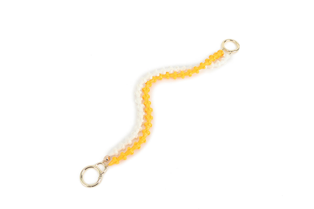 Lei Deco Charm 2-std Orange White Puakenikeni
