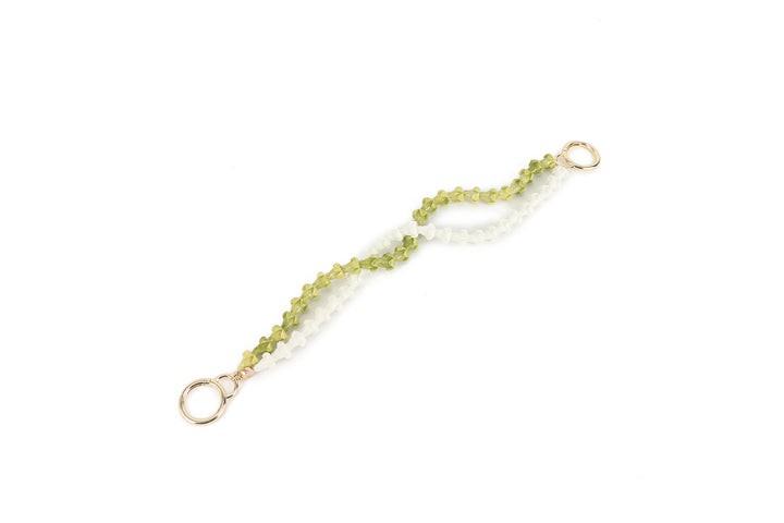 Lei Deco Charm 2-std Green White Puakenkeni