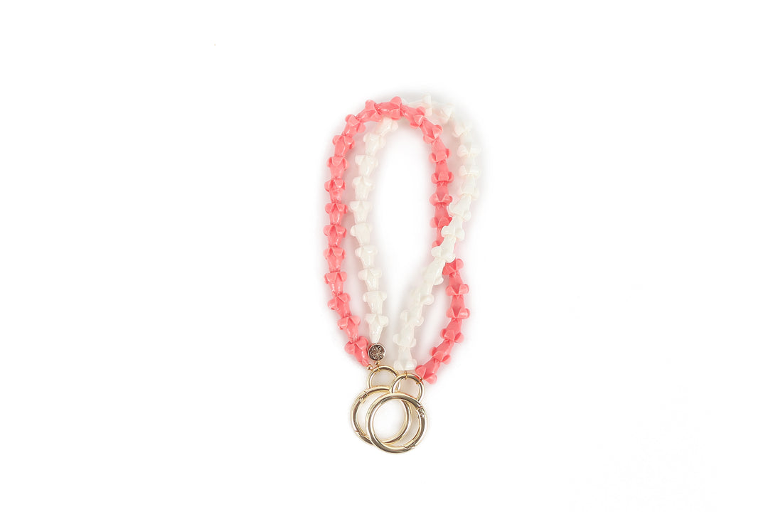 Lei Deco Charm 2-std White Pink Puakenikeni