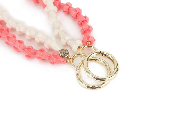 Lei Deco Charm 2-std White Pink Puakenikeni