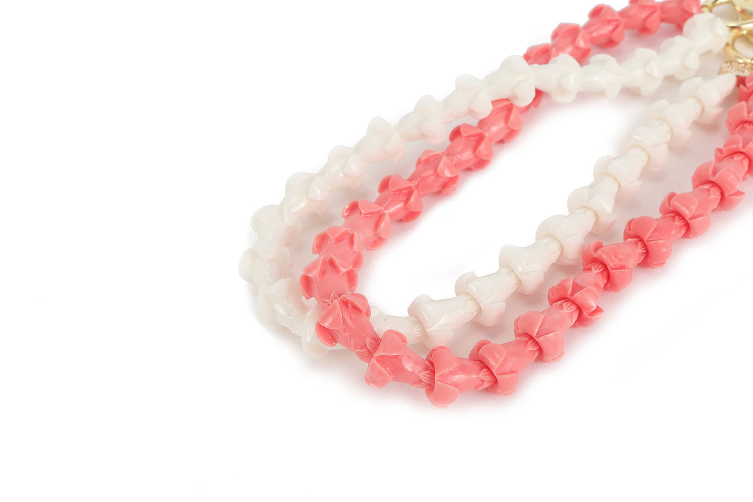 Lei Deco Charm 2-std White Pink Puakenikeni