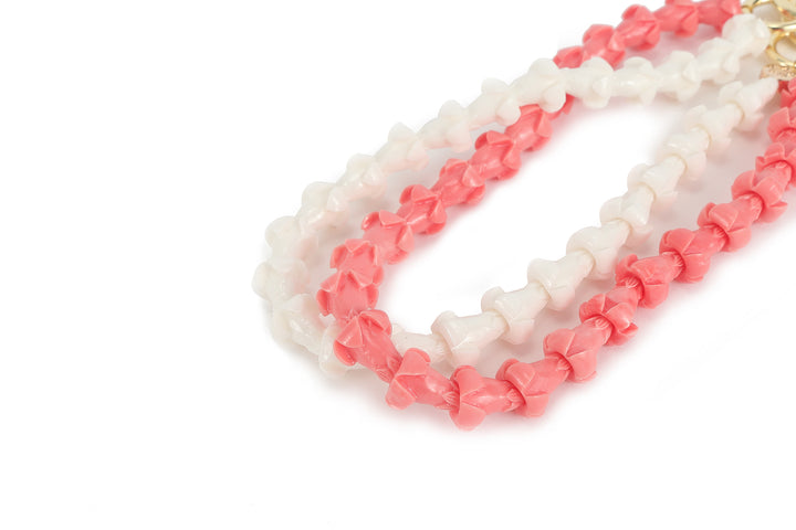Lei Deco Charm 2-std White Pink Puakenikeni