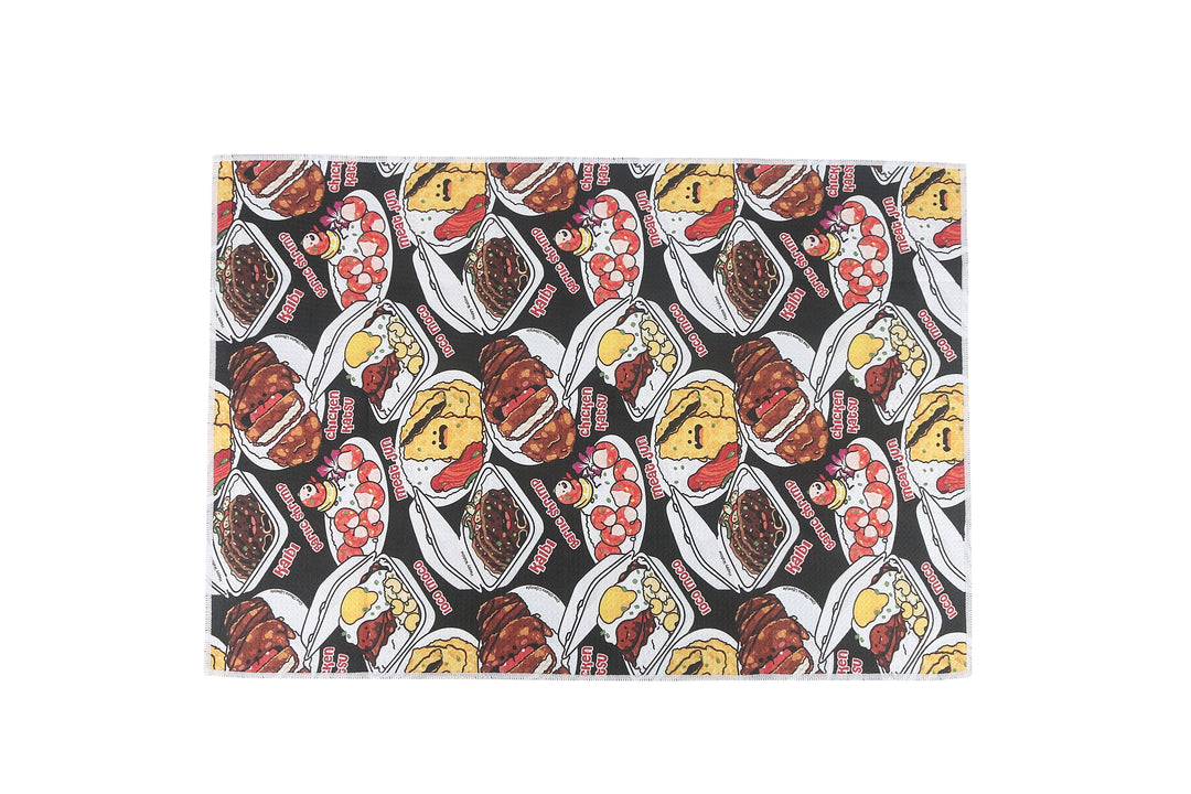 Multi-Purpose Waffle Kitchen Towel Lunch Plate Black