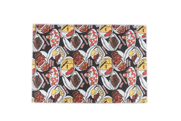 Multi-Purpose Waffle Kitchen Towel Lunch Plate Black