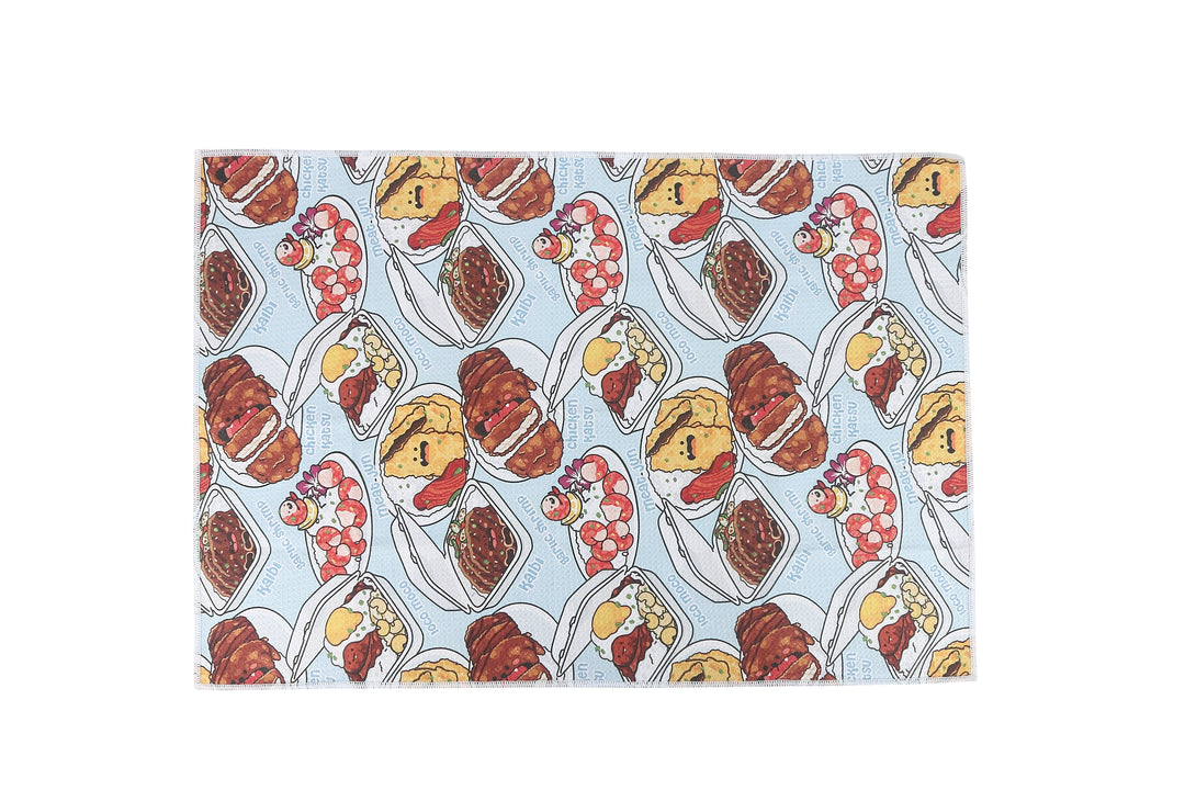 Multi-Purpose Waffle Kitchen Towel Lunch Plate Black