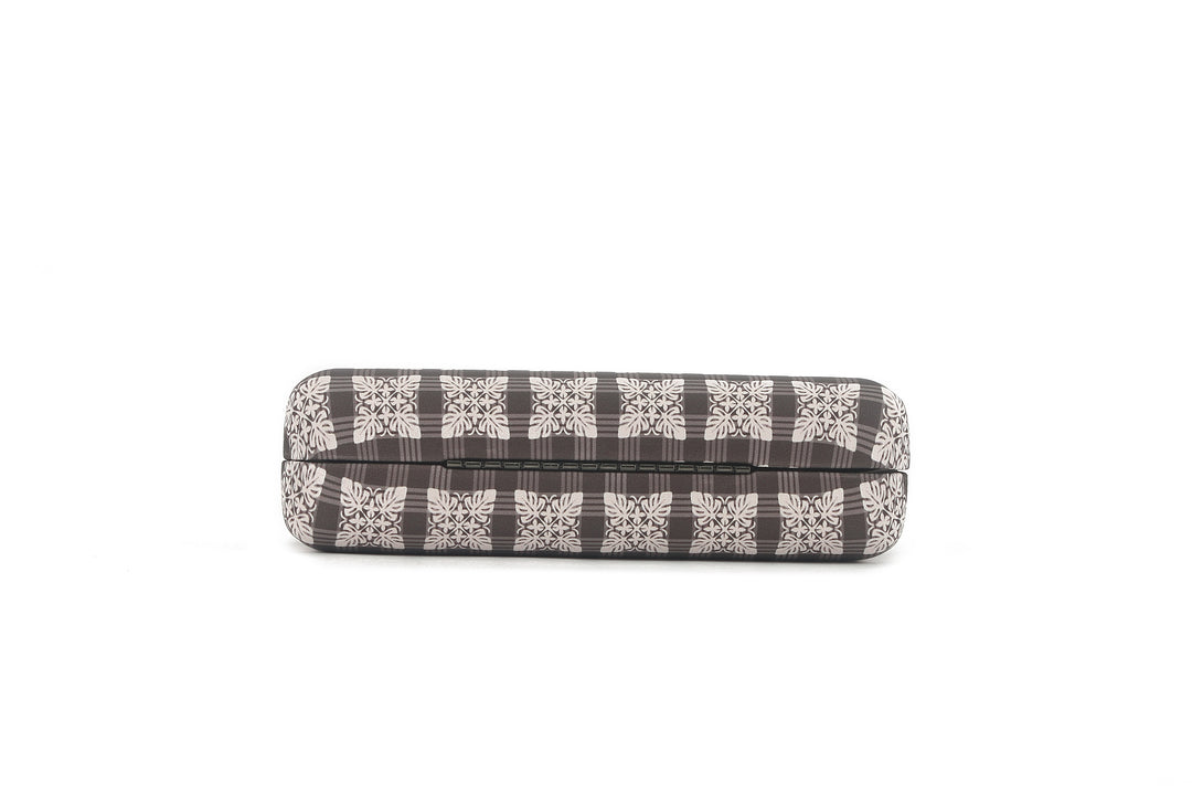 Glass Case Box Palaka Quilt Brown
