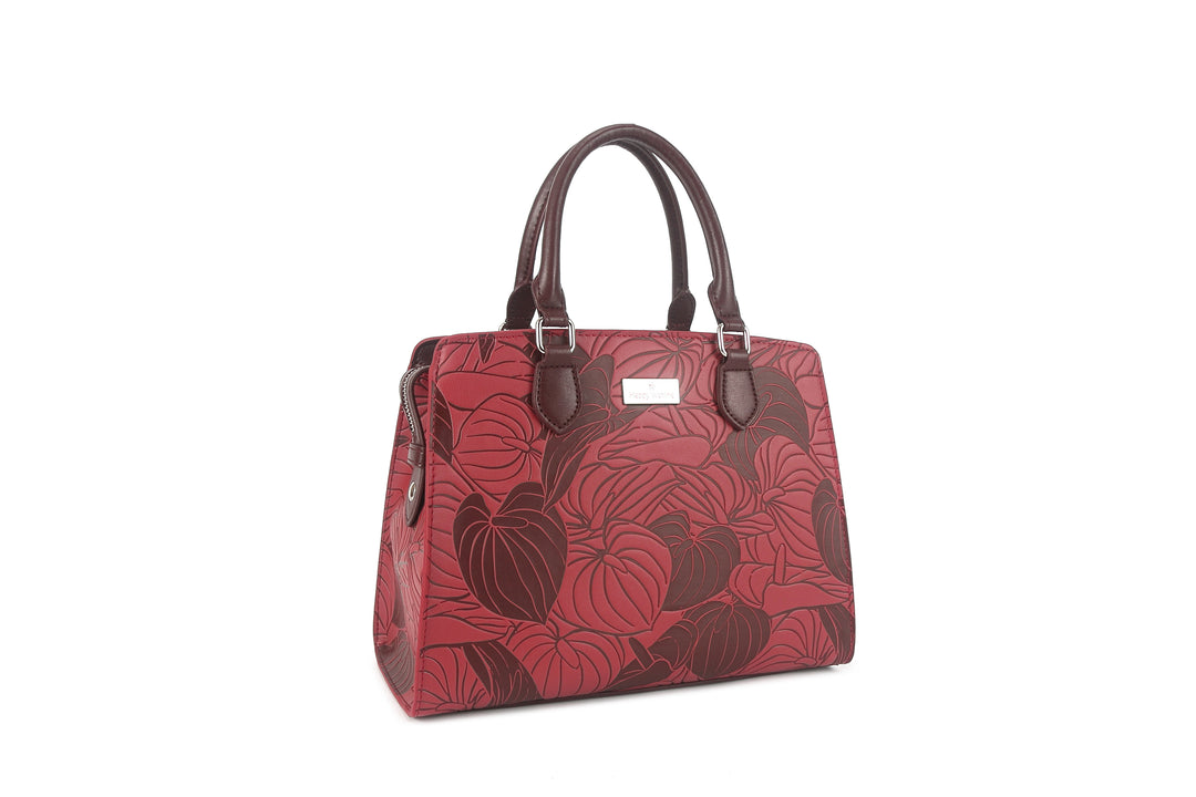 Satchel Gigi Anthurium Embossed Brown-Red