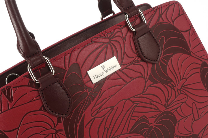 Satchel Gigi Anthurium Embossed Brown-Red
