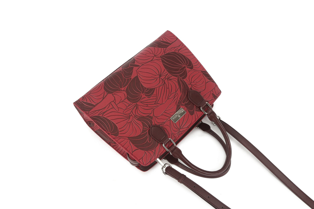 Satchel Gigi Anthurium Embossed Brown-Red
