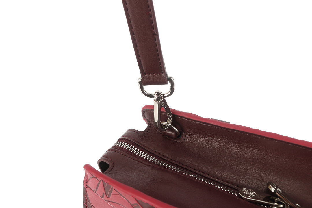 Satchel Gigi Anthurium Embossed Brown-Red
