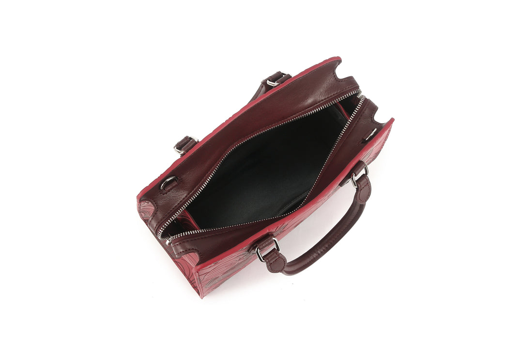Satchel Gigi Anthurium Embossed Brown-Red