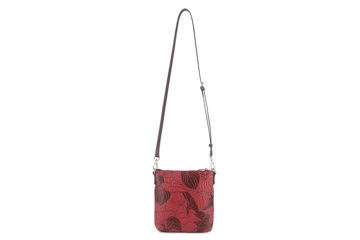 Crossbody Lisa Anthurium Embossed Brown-Red