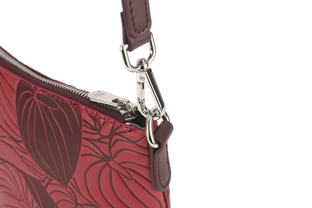 Crossbody Lisa Anthurium Embossed Brown-Red