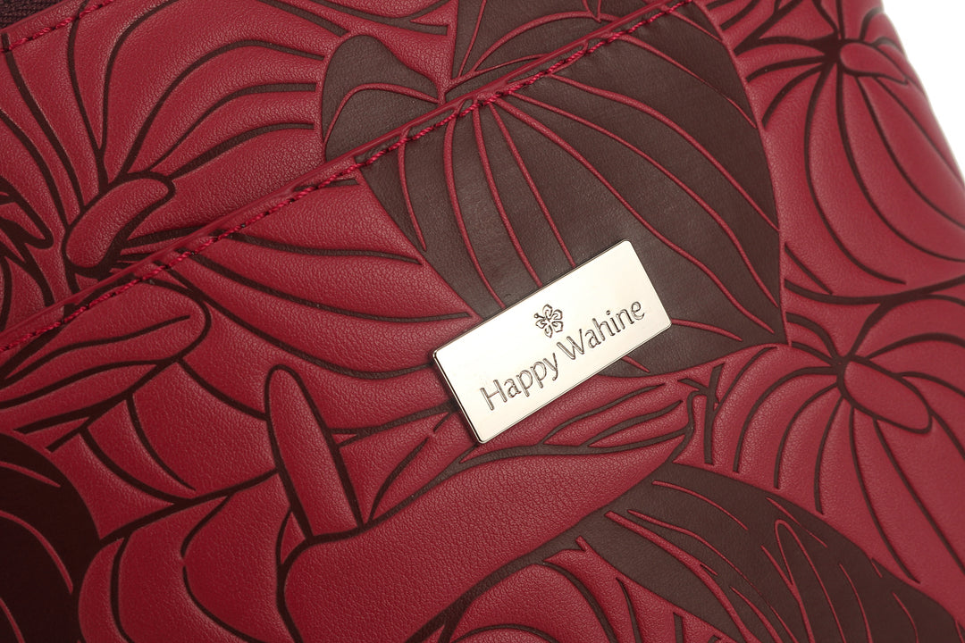 Crossbody Lisa Anthurium Embossed Brown-Red