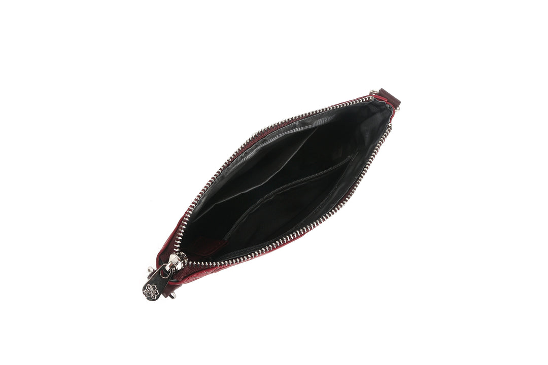 Crossbody Lisa Anthurium Embossed Brown-Red