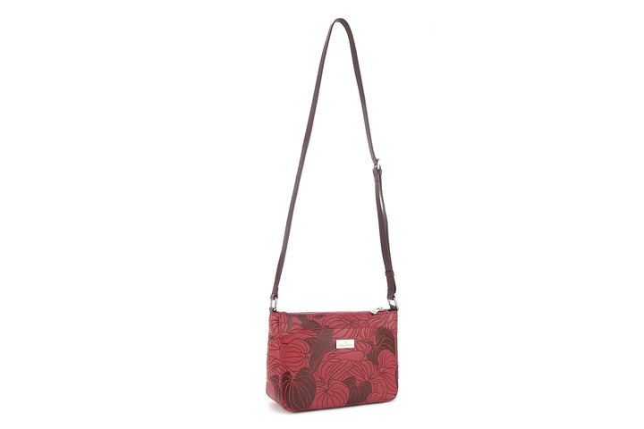 Crossbody Brittney Anthurium Embossed Brown-Red