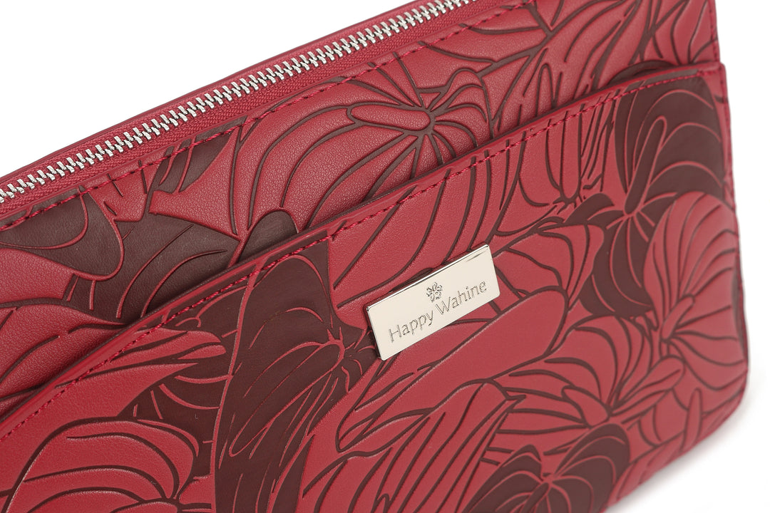 Crossbody Brittney Anthurium Embossed Brown-Red
