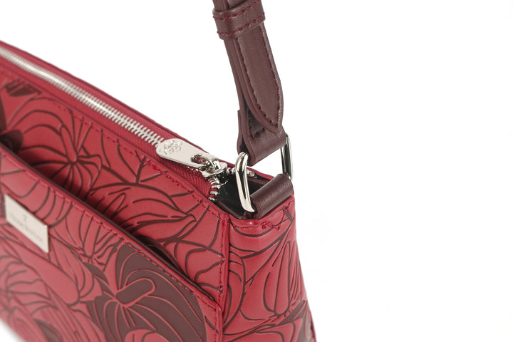 Crossbody Brittney Anthurium Embossed Brown-Red