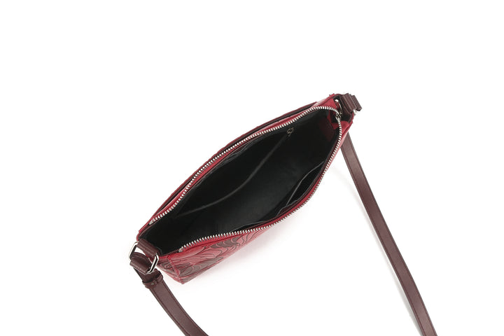 Crossbody Brittney Anthurium Embossed Brown-Red