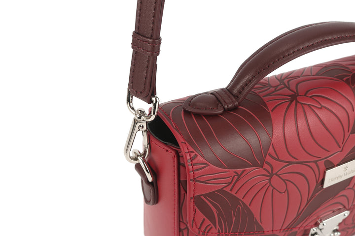 Satchel Alice Anthurium Embossed Brown-Red