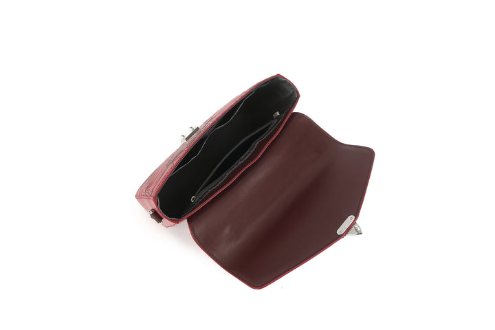 Satchel Alice Anthurium Embossed Brown-Red