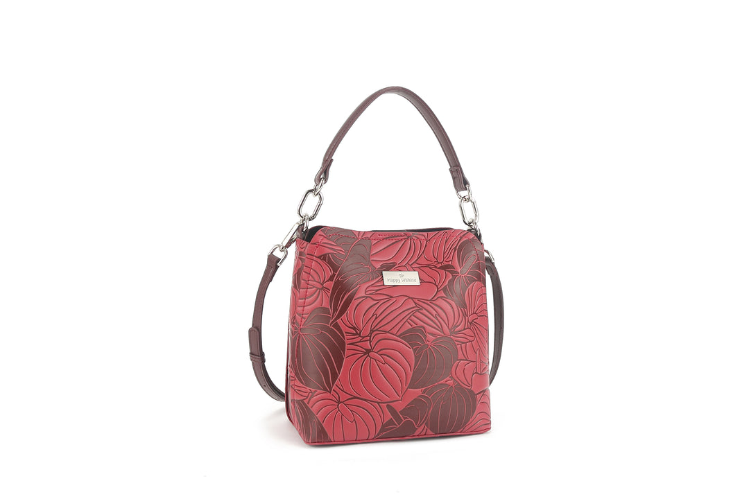 Crossbody Abby Anthurium Embossed Brown-Red